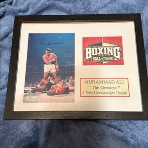 Muhammad Ali autographed photo framed